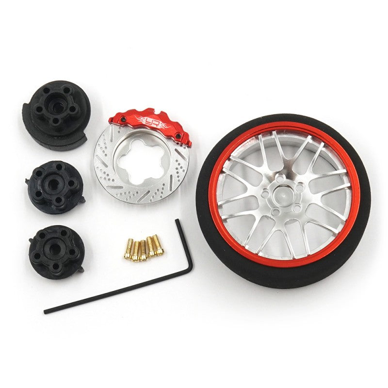 Aluminum Transmitter Steering Wheel Set Red Type B Fits Futaba KO Sanwa Flysky Traxxas YA-0626RD