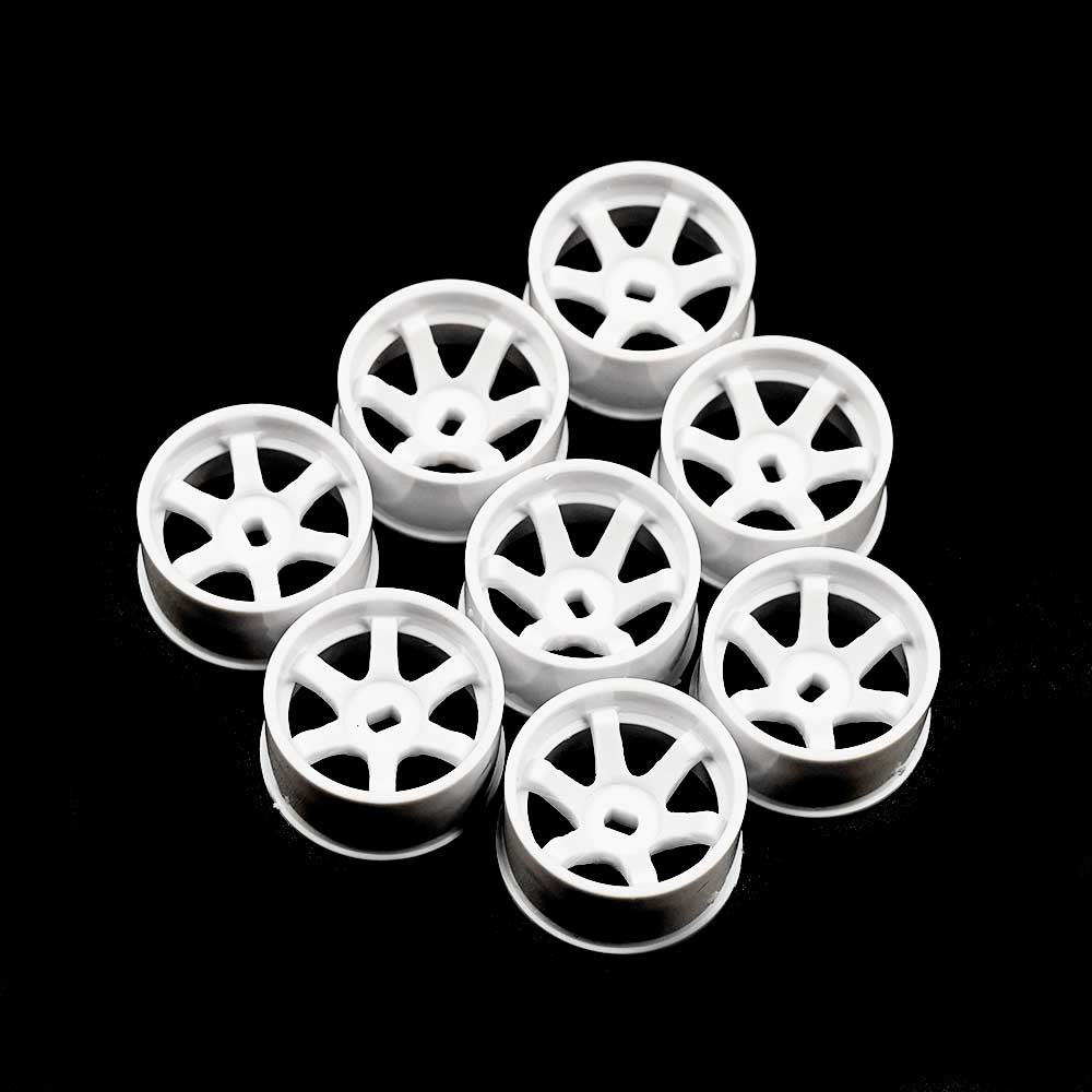 Yeah Racing Plastic Wide Rim Set 11mm (Offset 0 +1 +2 +3) White For 1/28 AWD Mini-Z  WL-0146WH