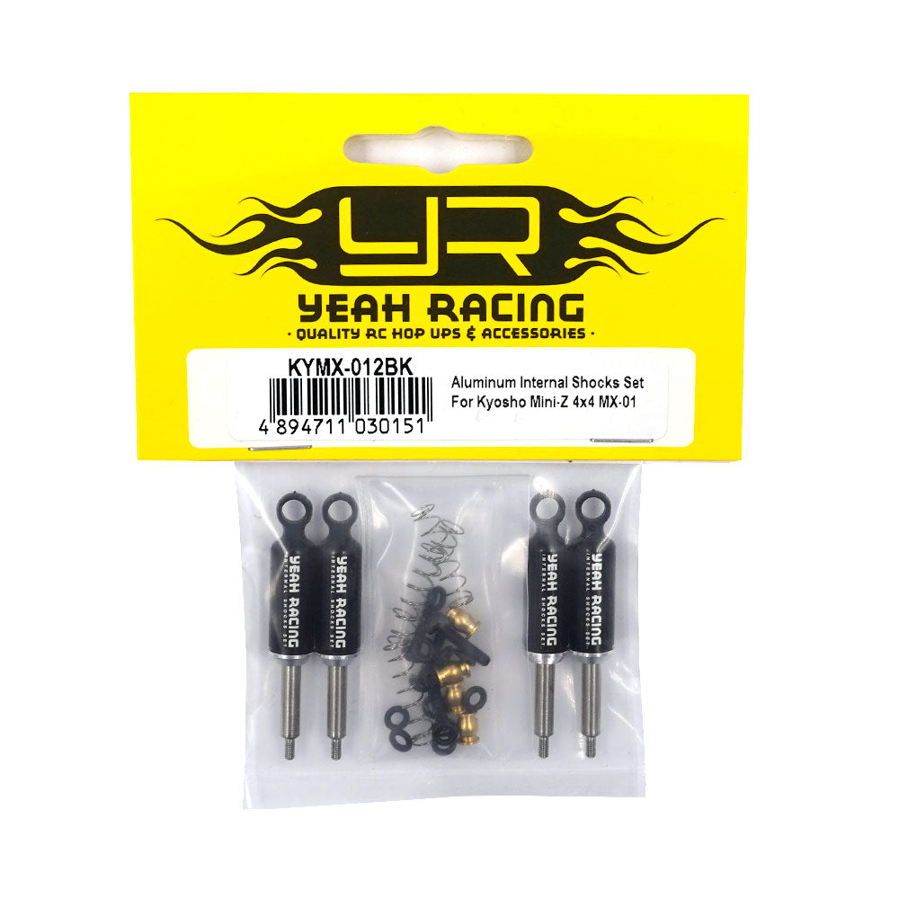 Yeah Racing Aluminum Internal Shocks Set For Kyosho Mini-Z 4x4 MX01  KYMX-012BK