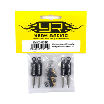 Yeah Racing Aluminum Internal Shocks Set For Kyosho Mini-Z 4x4 MX01  KYMX-012BK