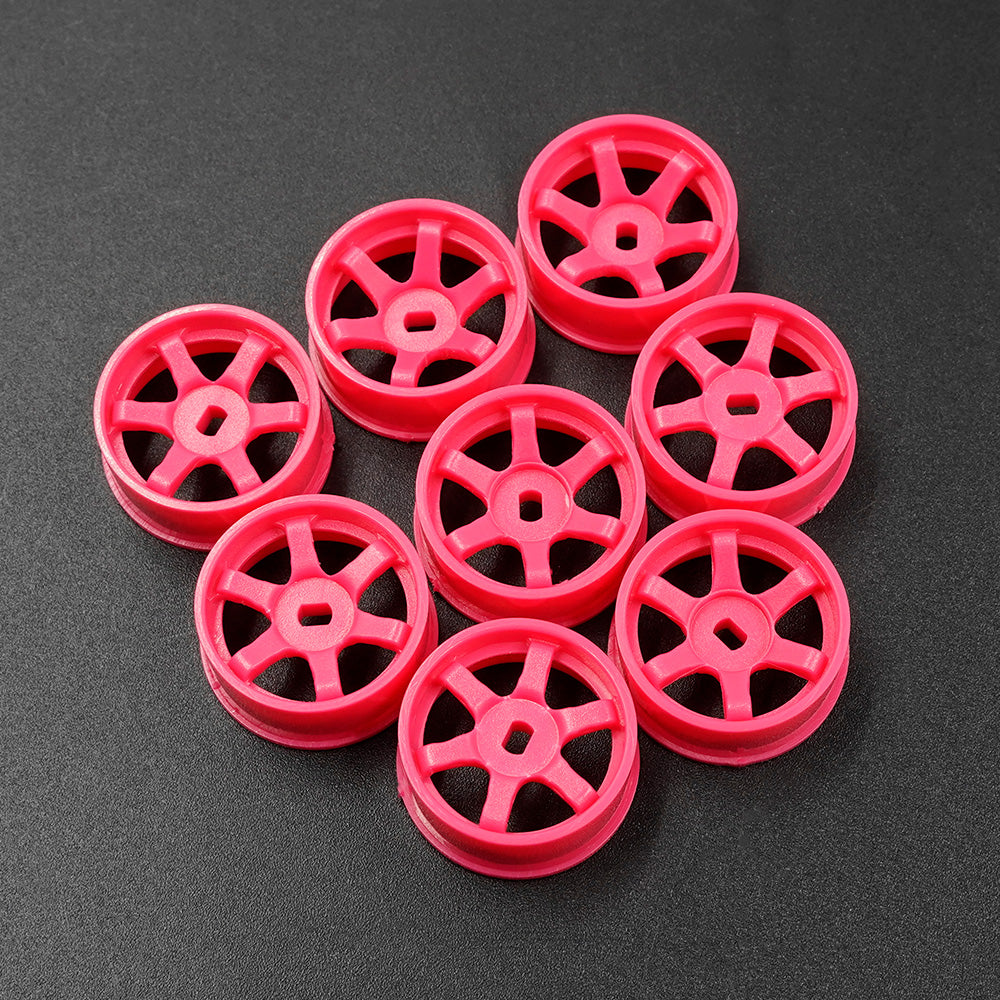 Plastic Narrow Rim Set 8.5 mm (Offset 0 +1 +2 +3) Florescent Pink For 1/28 AWD Mini-Z WL-0145FPK