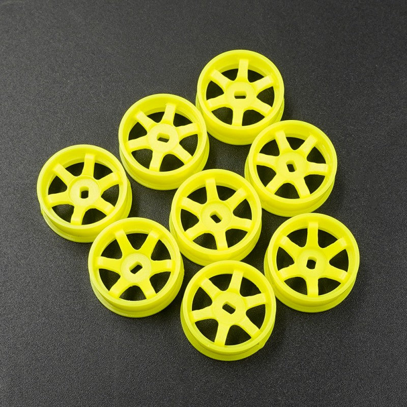 Yeah Racing Plastic Narrow Rim Set 8.5mm (Offset 0 +1 +2 +3) Florescent Yellow For 1/28 AWD Mini-Z WL-0145FYW