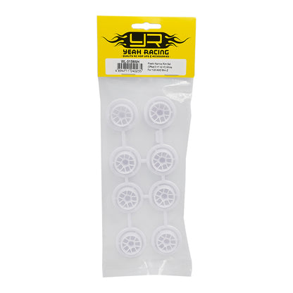 Yeah Racing Plastic Narrow Rim Set 8.5mm (Offset 0 +1 +2 +3) White For 1/28 RWD Mini-Z WL-0159WH