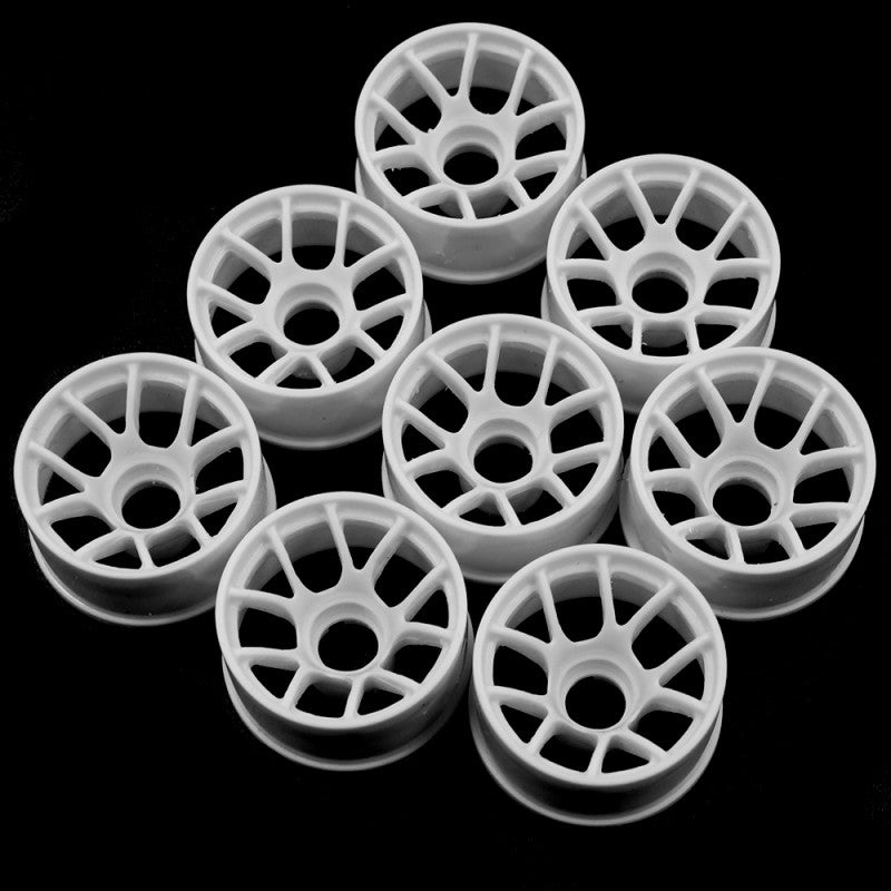 Yeah Racing Plastic Wide Rim Set 11mm (Offset 0 +1 +2 +3) White For 1/28 RWD Mini-Z WL-0160WH