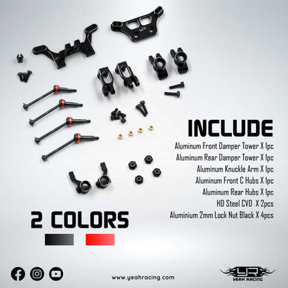 Yeah Racing Aluminum Essential Conversion Kit For Kyosho Mini-Z MB010 KYMB-S01BK