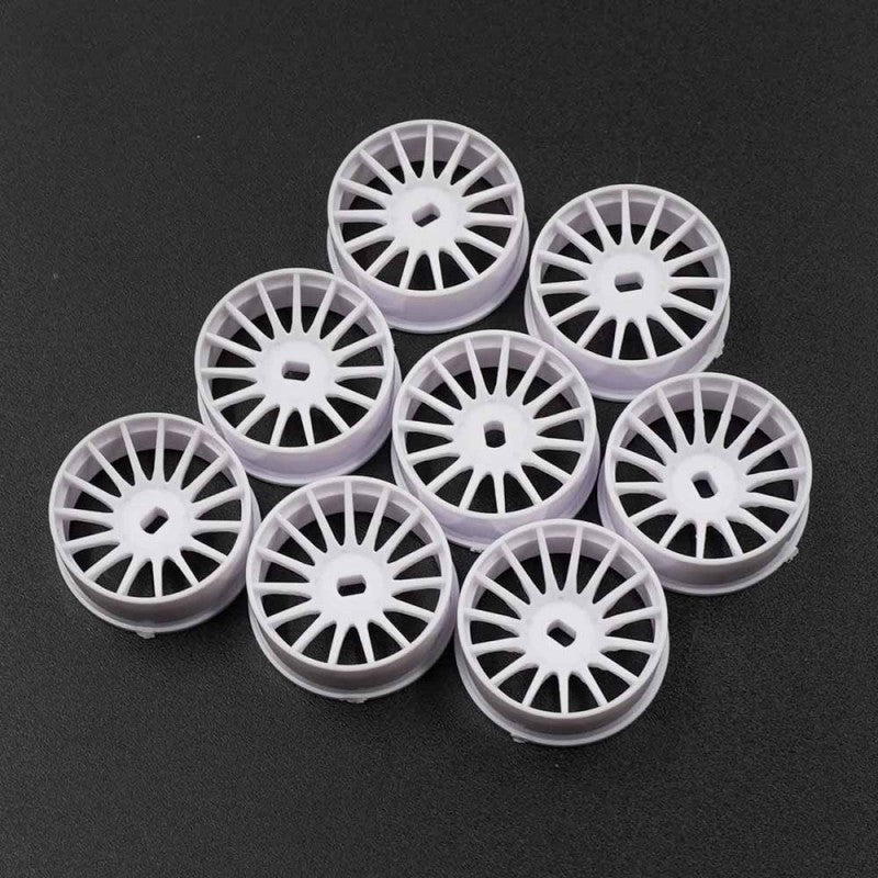 Yeah Racing Plastic Narrow Rim Set 8.5mm (Offset 0 +1 +2 +3) White For 1/28 AWD Mini-Z WL-0167WH
