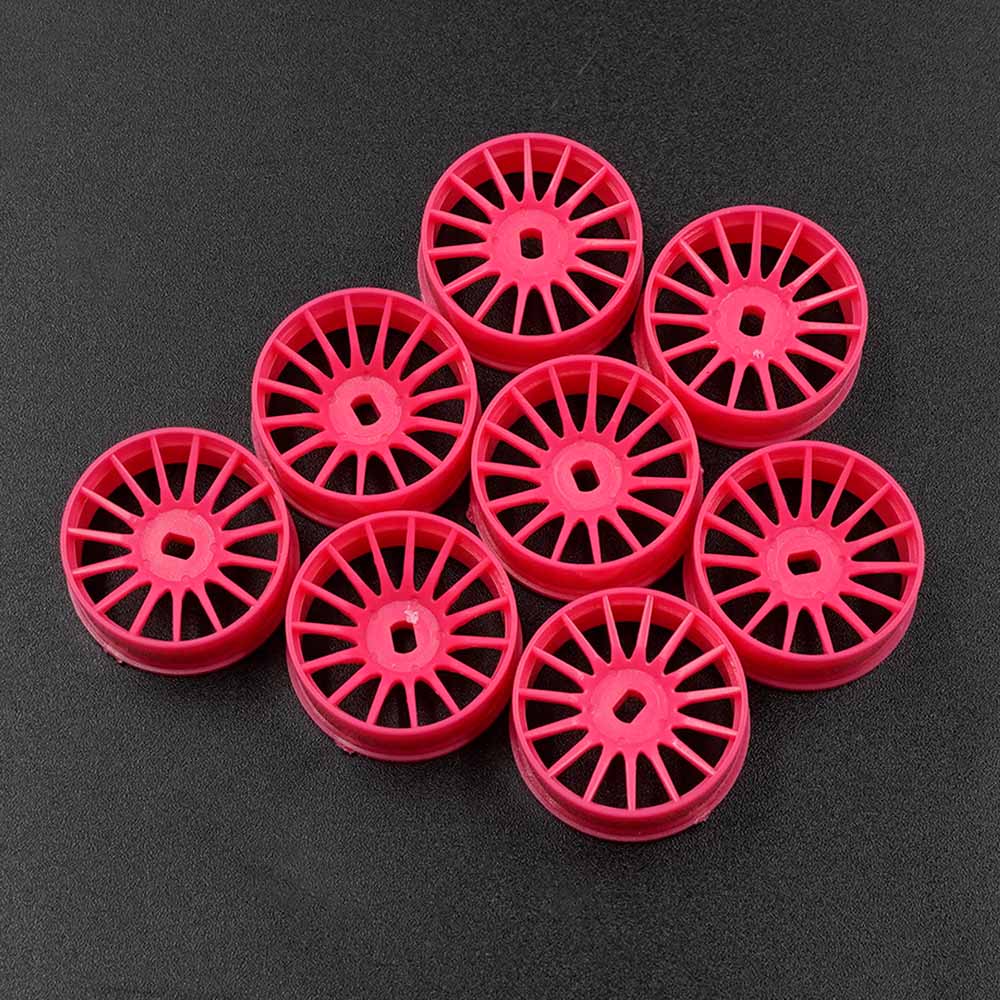Plastic Narrow Rim Set 8.5 mm (Offset 0 +1 +2 +3) Florescent Pink For 1/28 AWD Mini-Z WL-0167FPK