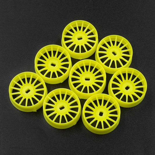 Yeah Racing Plastic Narrow Rim Set 8.5mm (Offset 0 +1 +2 +3) Florescent Yellow For 1/28 AWD Mini-Z  WL-0167FYW