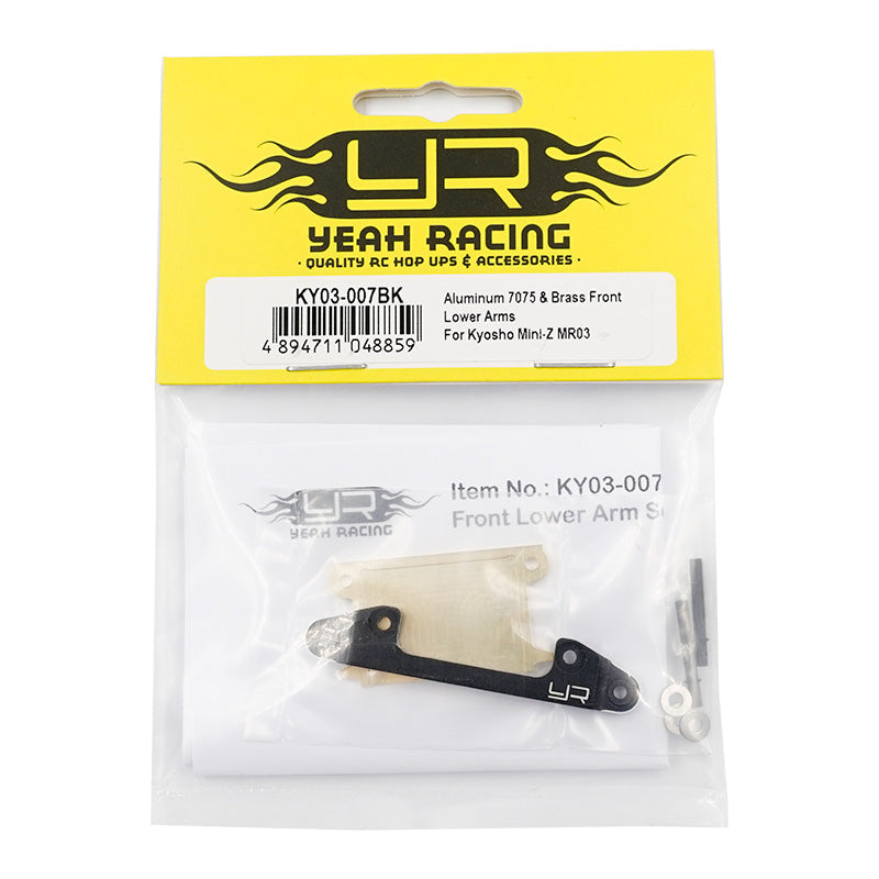 Yeah Racing Aluminum 7075 Brass Front Lower Arms For Kyosho Mini-Z MR03 KY03-007BK