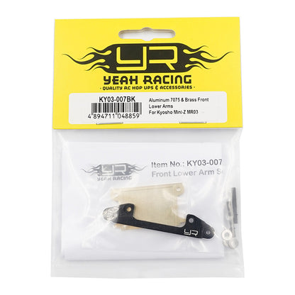 Yeah Racing Aluminum 7075 Brass Front Lower Arms For Kyosho Mini-Z MR03 KY03-007BK
