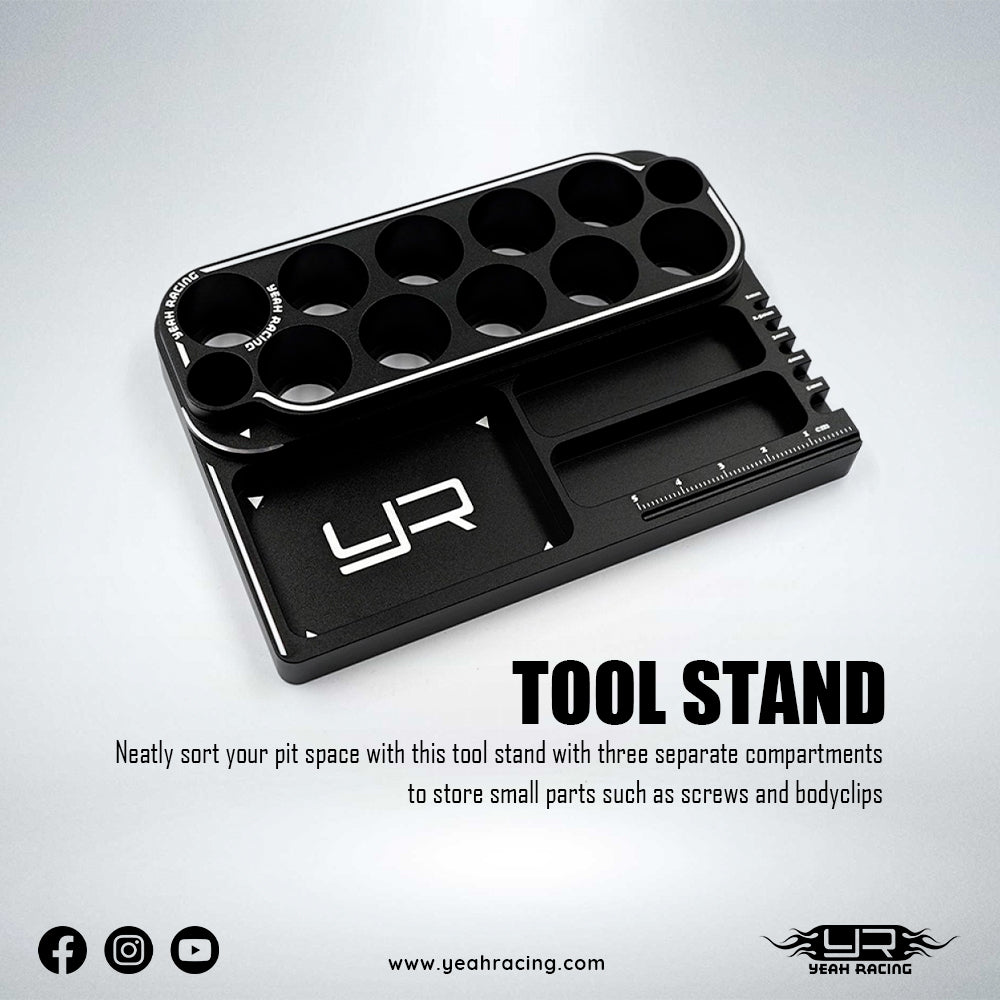 Yeah Racing Aluminum Hex & Lock Nut Drive Wrench w/ Tool Stand Combo Set YT-0238BK/GD