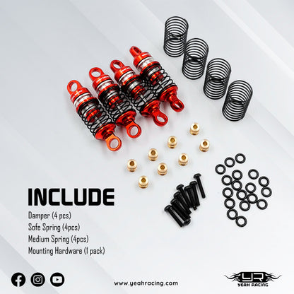Yeah Racing Aluminum Damper Set V2 For Kyosho Mini-Z MB010 KYMB-013RD