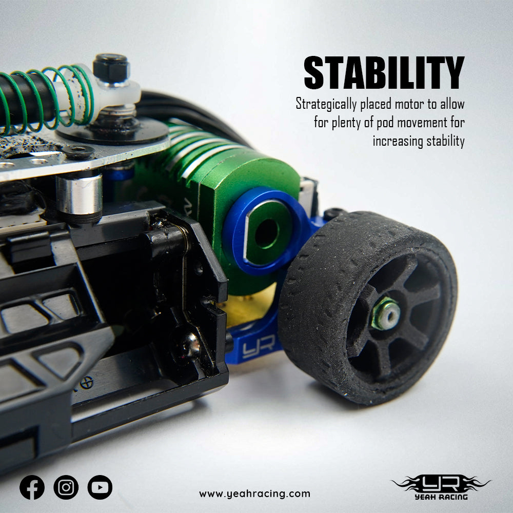 Yeah Racing Aluminum Motor Mount 90-94mm(LHM / RM) For Kyosho Mini-Z MR03 and MR04   KYMR-001DB