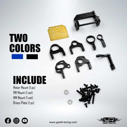 Yeah Racing Aluminum Motor Mount 90-94mm(LHM / RM) For Kyosho Mini-Z MR03 and MR04   KYMR-001BK RWD