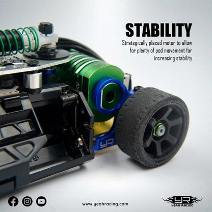 Yeah Racing Aluminum Motor Mount 90-94mm(LHM / RM) For Kyosho Mini-Z MR03 and MR04   KYMR-001BK RWD