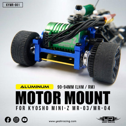 Yeah Racing Aluminum Motor Mount 90-94mm(LHM / RM) For Kyosho Mini-Z MR03 and MR04   KYMR-001BK RWD