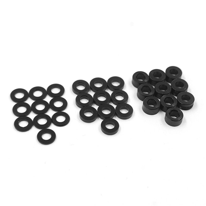 Yeah Racing Aluminium M2 X 4mm Flat Washer 0.5mm 1.0mm 2.0mm 10pcs each YA-0753BK YA0753BK