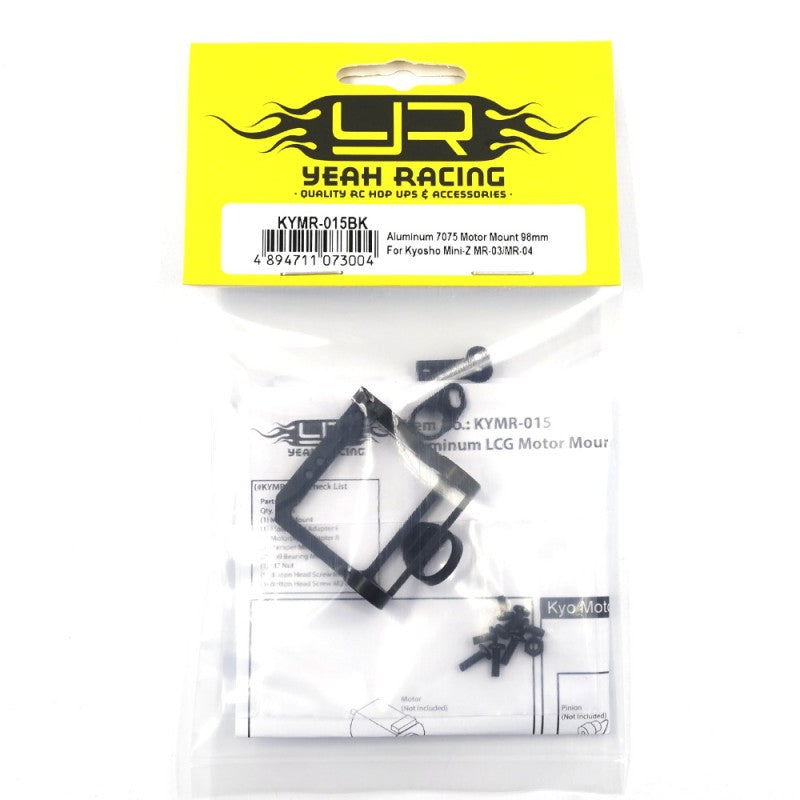 Yeah Racing Aluminum 7075 LCG Motor Mount 98mm For Kyosho Mini-Z MR03 and MR04 KYMR-015BK  RWD