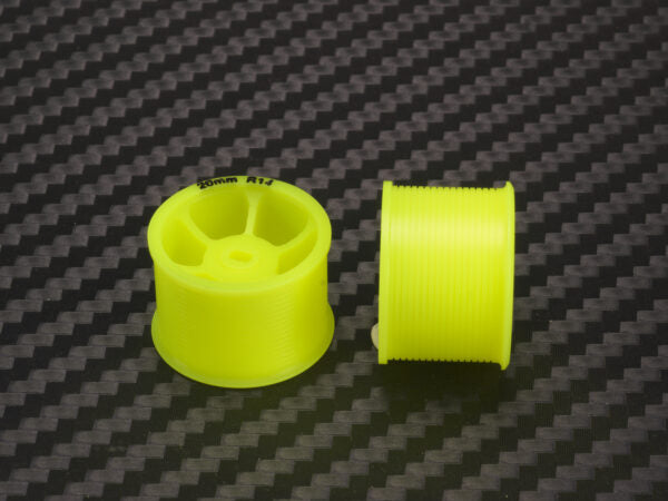 PN Racing Mini-Z AWD Machine Delrin Cut Yellow Formula 14x20mm Flanged Wheel R14 MA4089R14